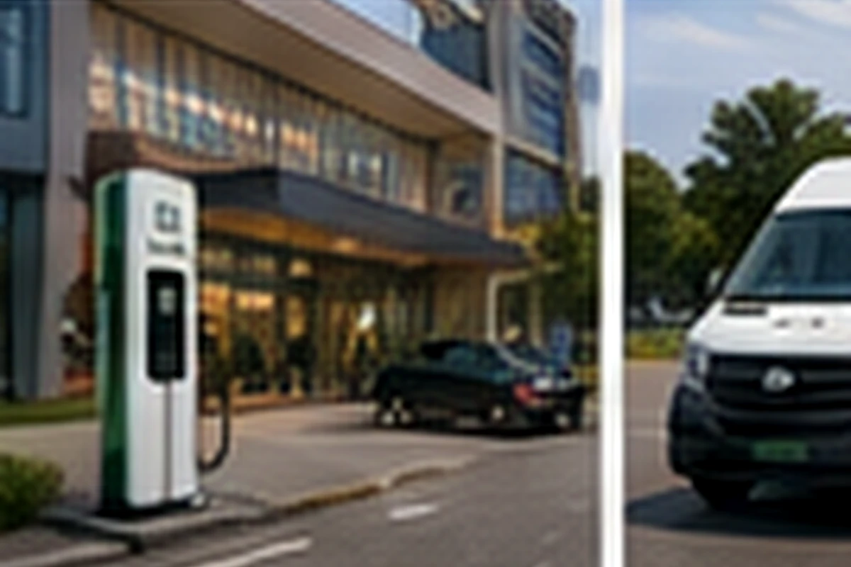 Temporary mobile charging support at a commercial event location
