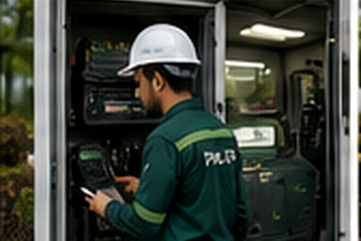 Engineer working with EV charging equipment