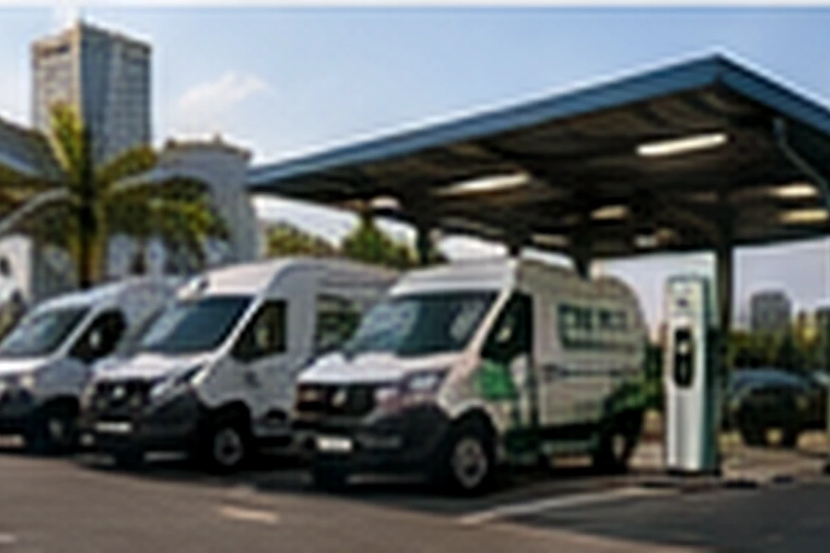 Fleet depot with electric vehicles and charging support